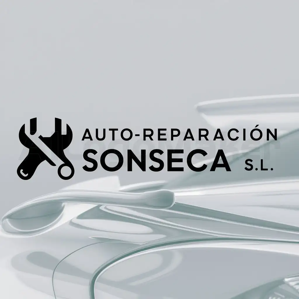 a logo design,with the text "AUTO-REPARACION SONSECA S.L.", main symbol:TALLER MECANICO,Moderate,clear background