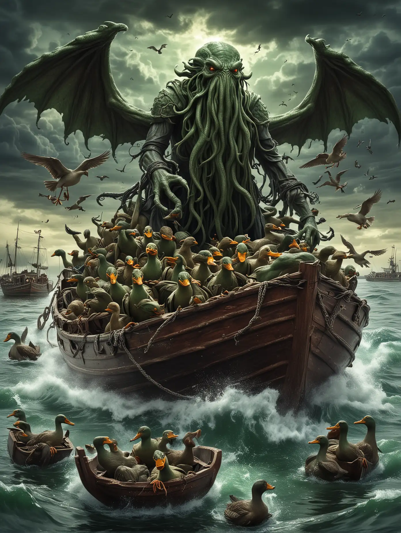 Cthulhu-Attacks-a-Boat-Full-of-Ducks