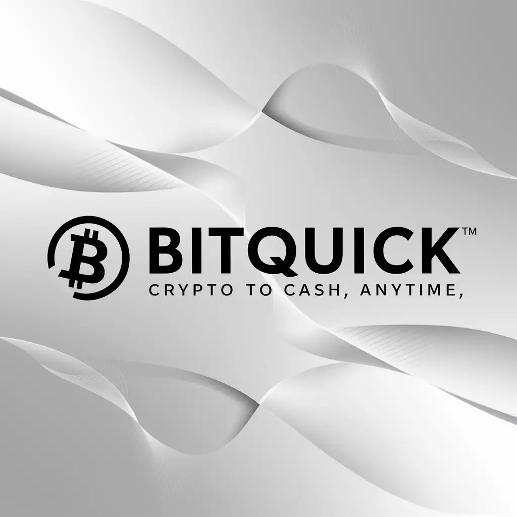 a logo design,with the text "Crypto to Cash, Anytime", main symbol:BitQuick,Moderate,clear background