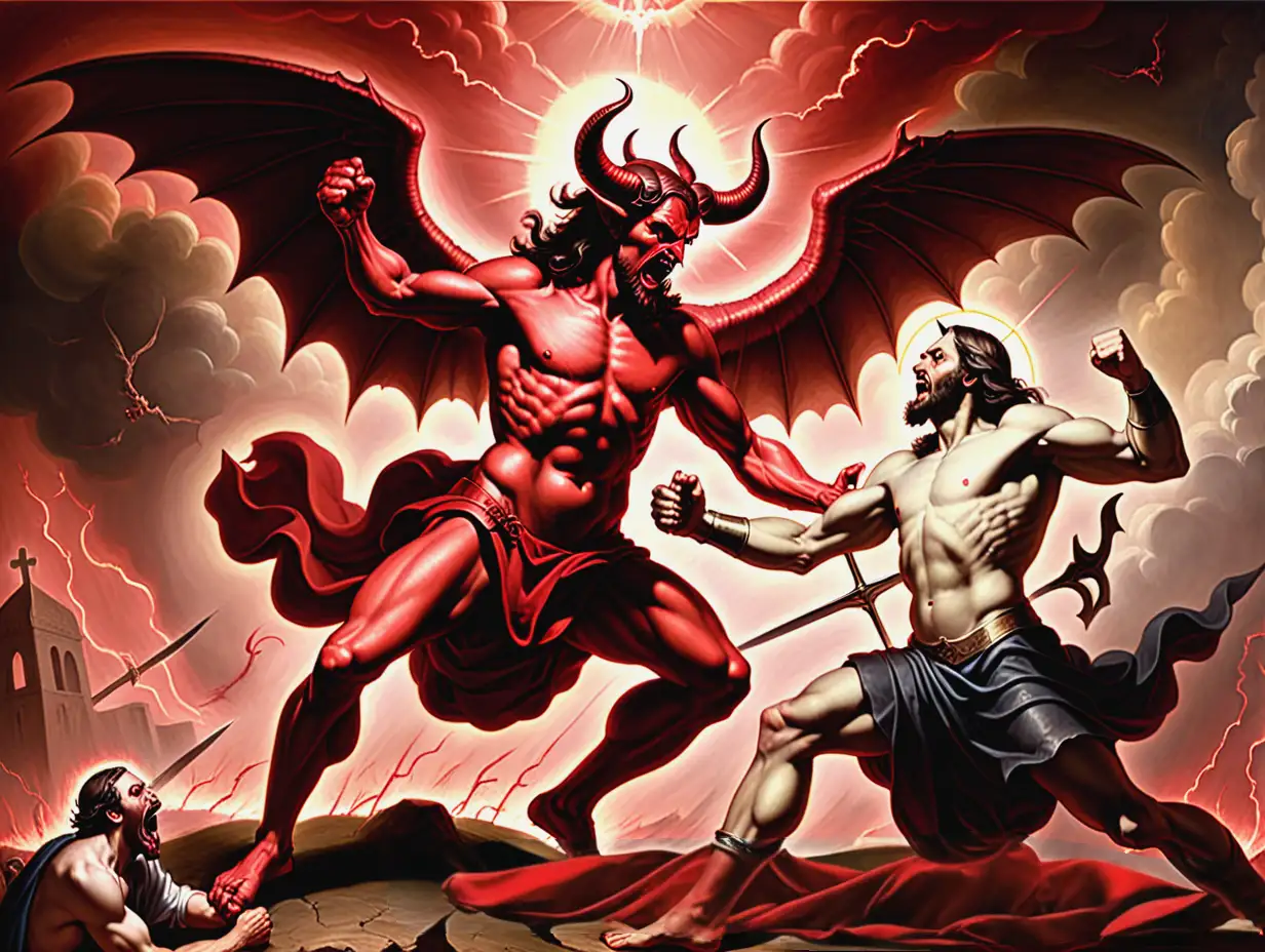 Epic-Battle-Satan-Confronting-Jesus-Christ-in-a-Mythical-Clash