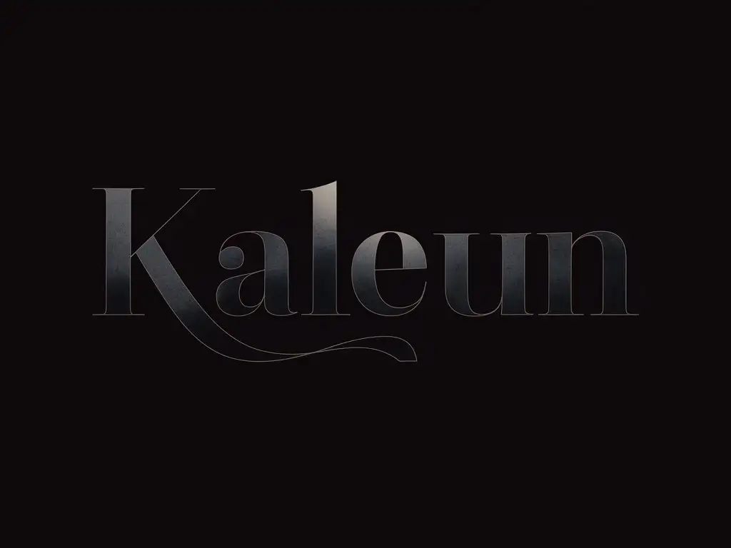 KALEUN 家倫 on a dark background with a simple Asian style. Dark gradient black background. Respect the spelling KALEUN 家倫. The background is a t-shirt fabric