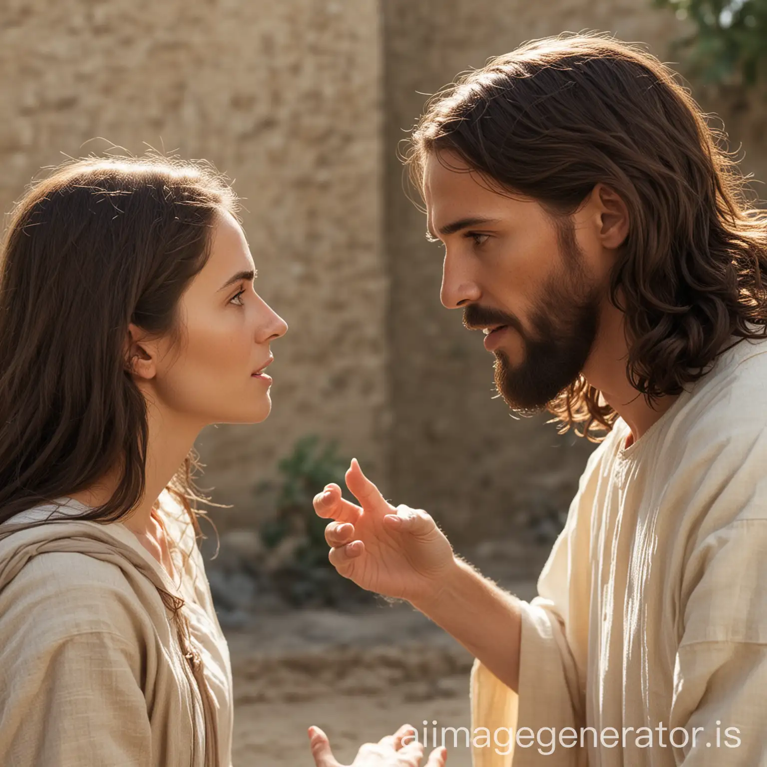 jesus christ talking to woman