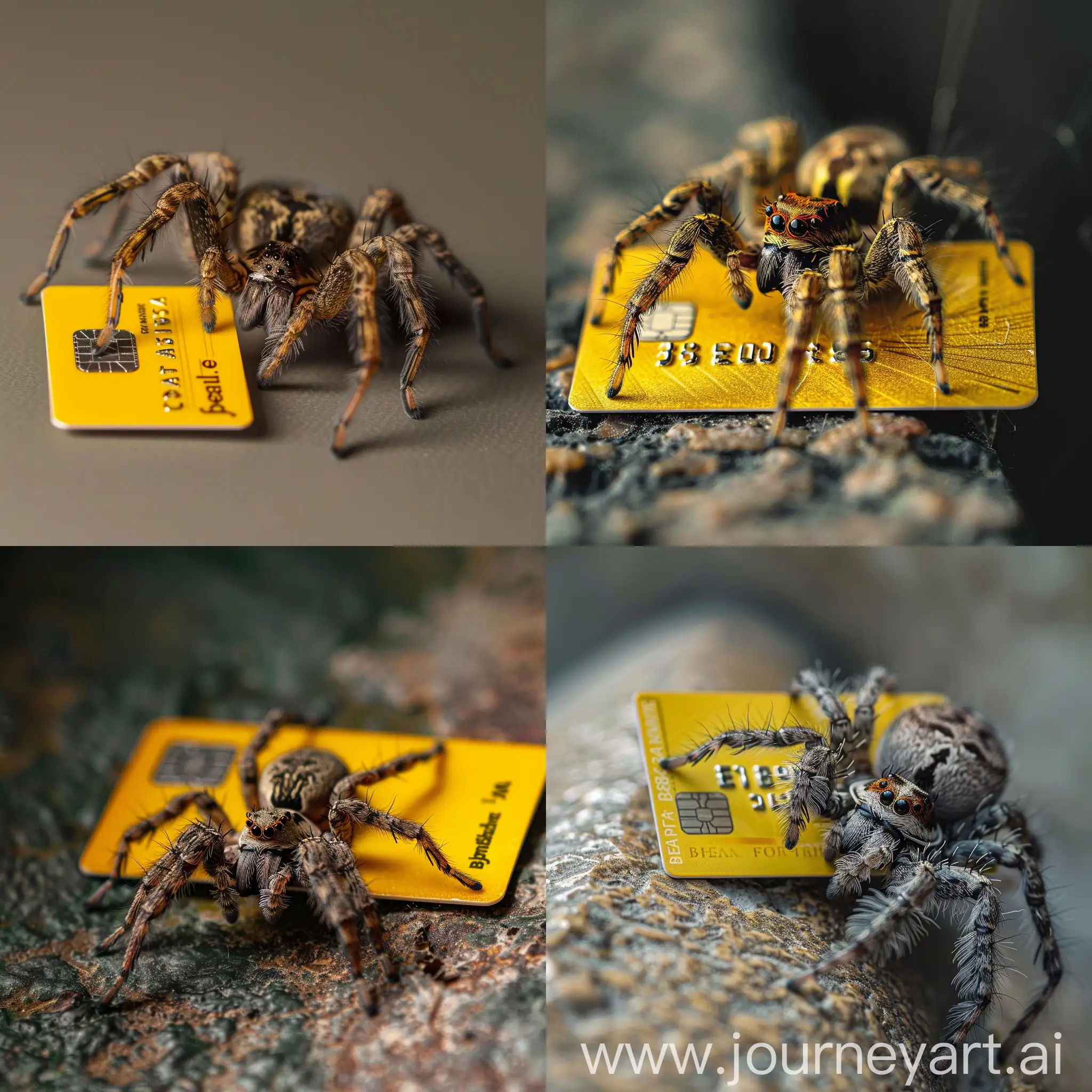 Person-Spider-Advertising-Yellow-Bank-Card