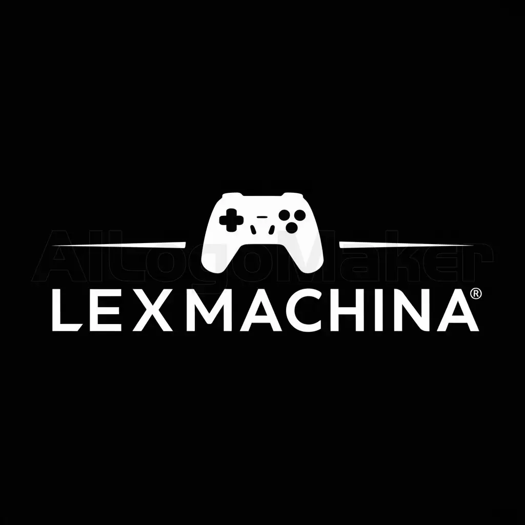 a logo design,with the text "LexMachina", main symbol:gamepad,Minimalistic,be used in Entertainment industry,clear background