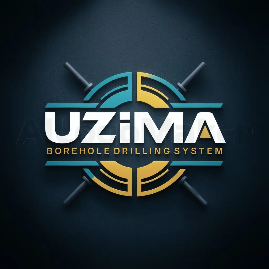 a logo design,with the text "UzimaBoreholeDrillingSystem", main symbol:a logo design,with the text 'Uzimaboreholedrillingsystem', main symbol:images on a logo for uzima borehole drilling company system and make it attractive with stylistic fonts and 4K realistic resolution,complex,be used in borehole Construction industry,dark background,Moderate,clear background