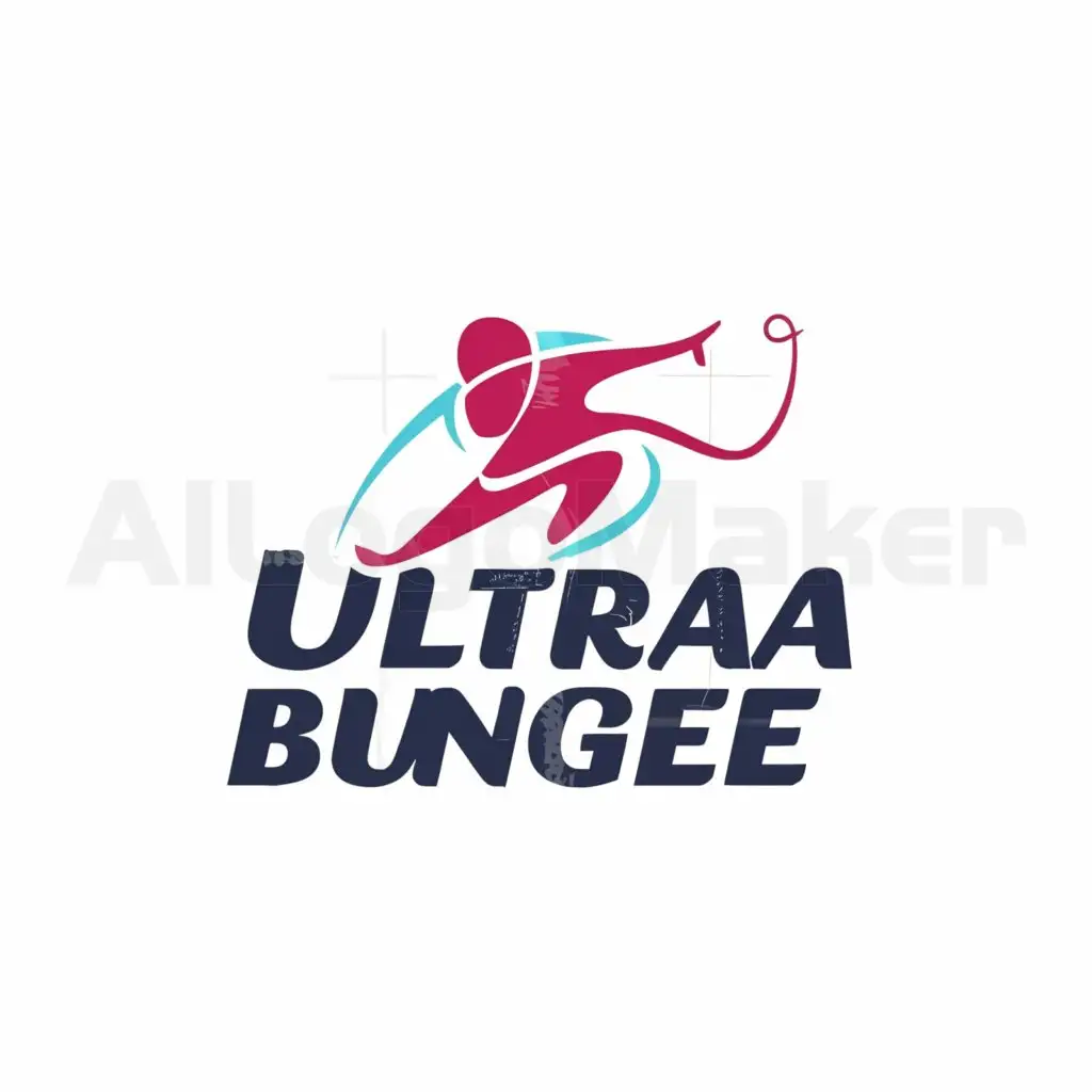 a logo design,with the text "ULTRA BUNGEE", main symbol:Bungee Jumping,Minimalistic,clear background