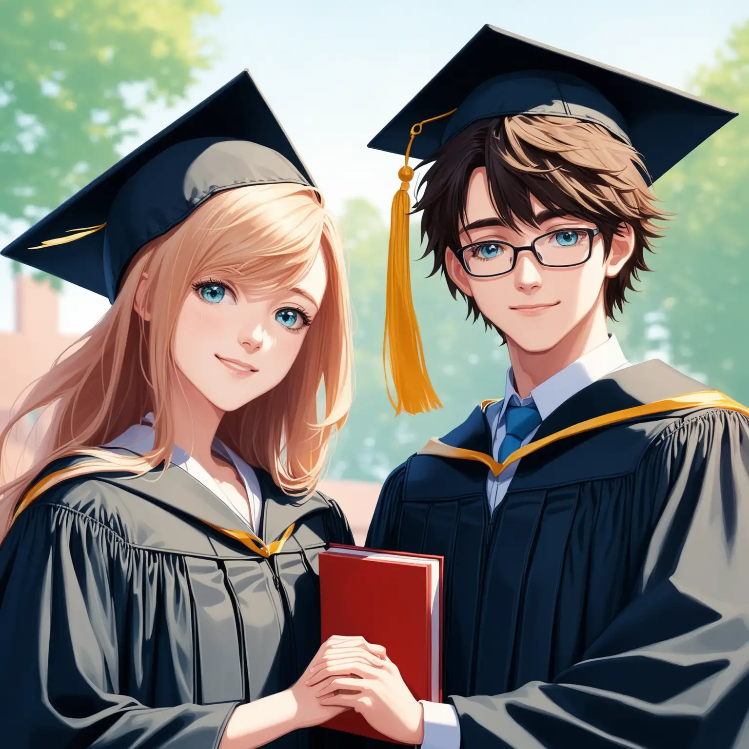 a couple graduates together