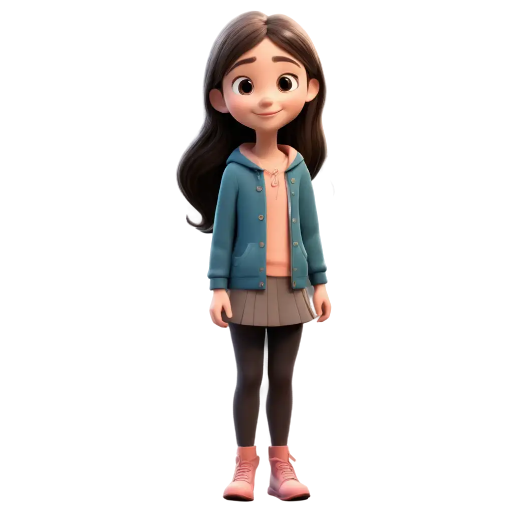 Adorable-PNG-Cartoon-Girl-Create-Captivating-Visuals-with-HighQuality-PNG-Format