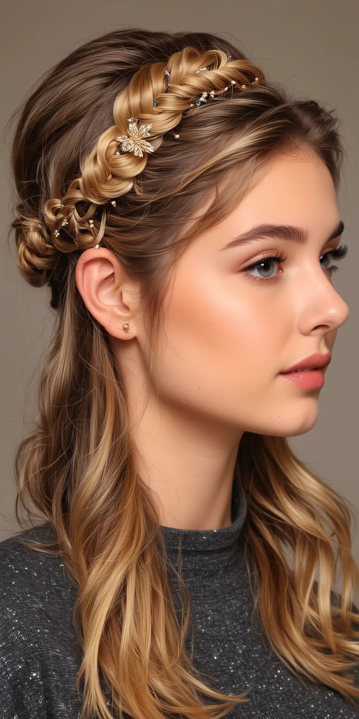 easy hairstyle for girls with hair accessories