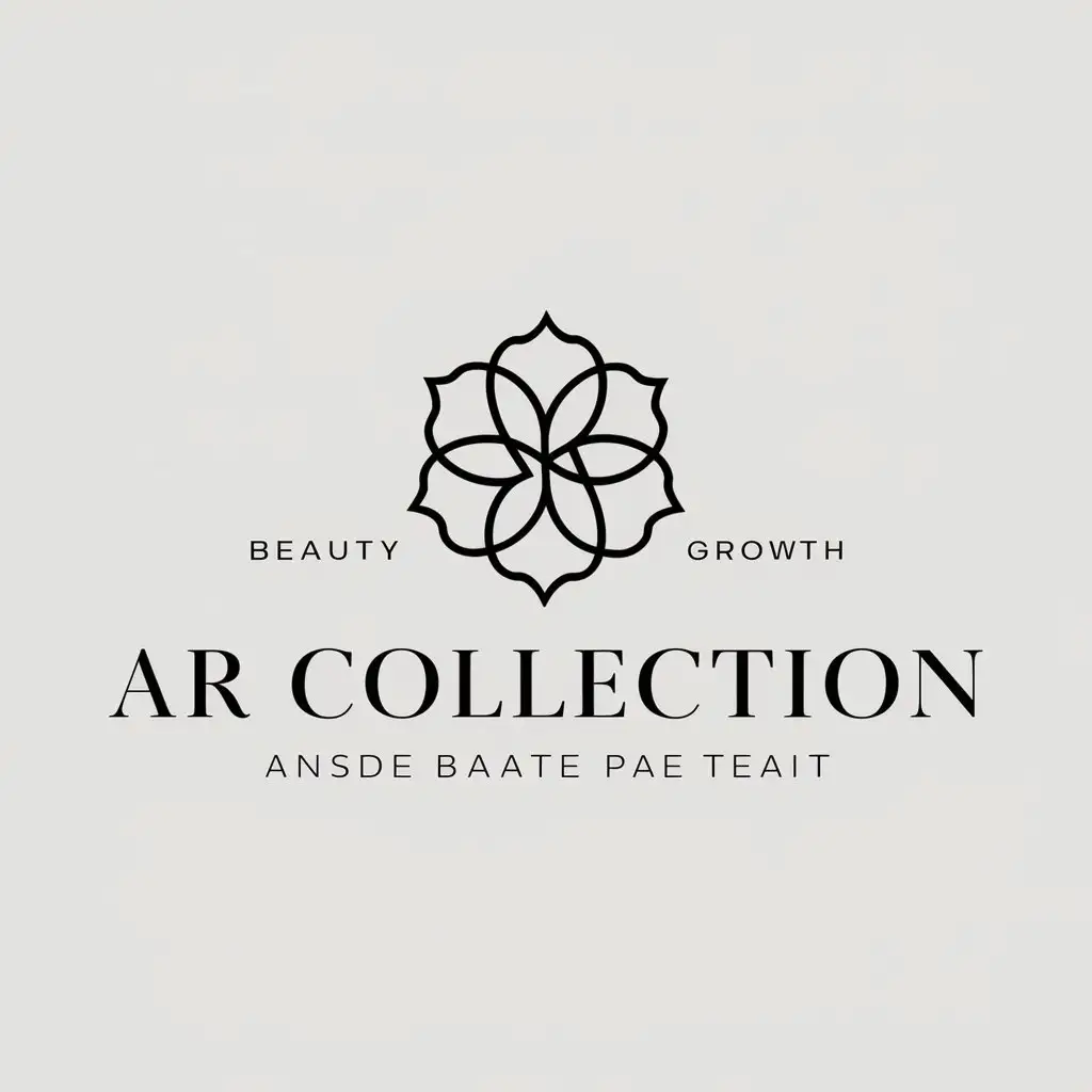 a logo design,with the text "AR Collection", main symbol:Flower,complex,be used in Beauty Spa industry,clear background