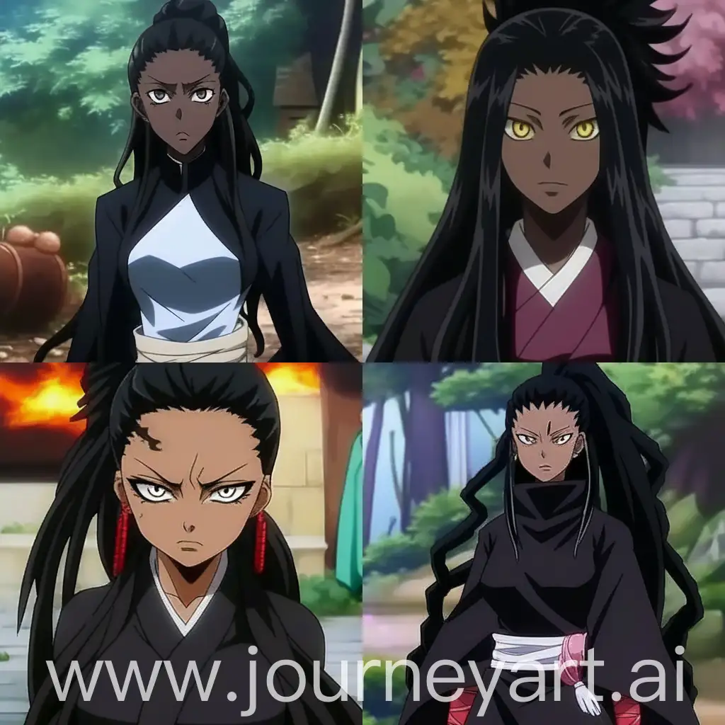 Curse-Spirit-with-Long-Black-Silky-Hair-and-Four-Eyes-in-Incorrect-Kimono