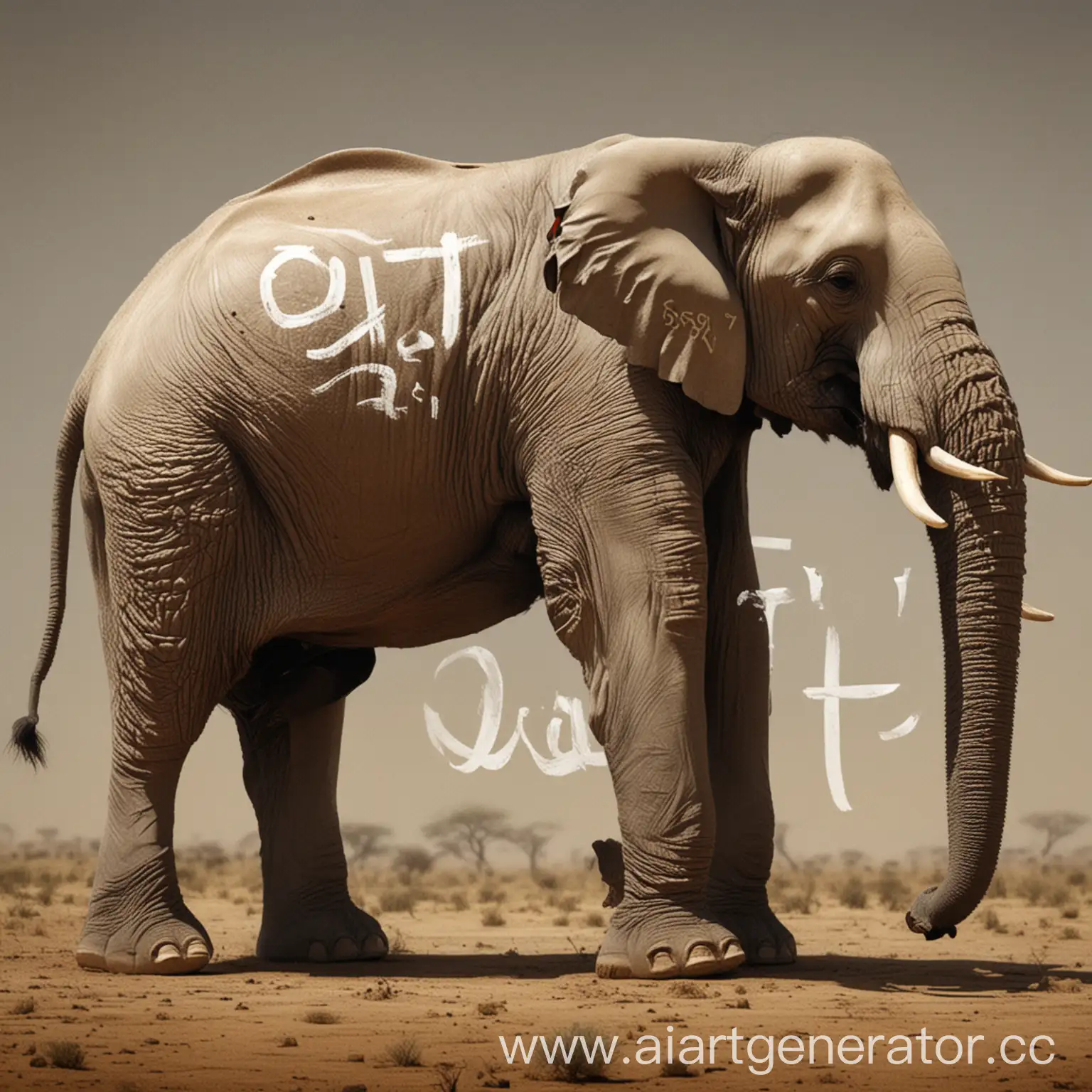 Elephant-with-QTF-Graffiti-Art