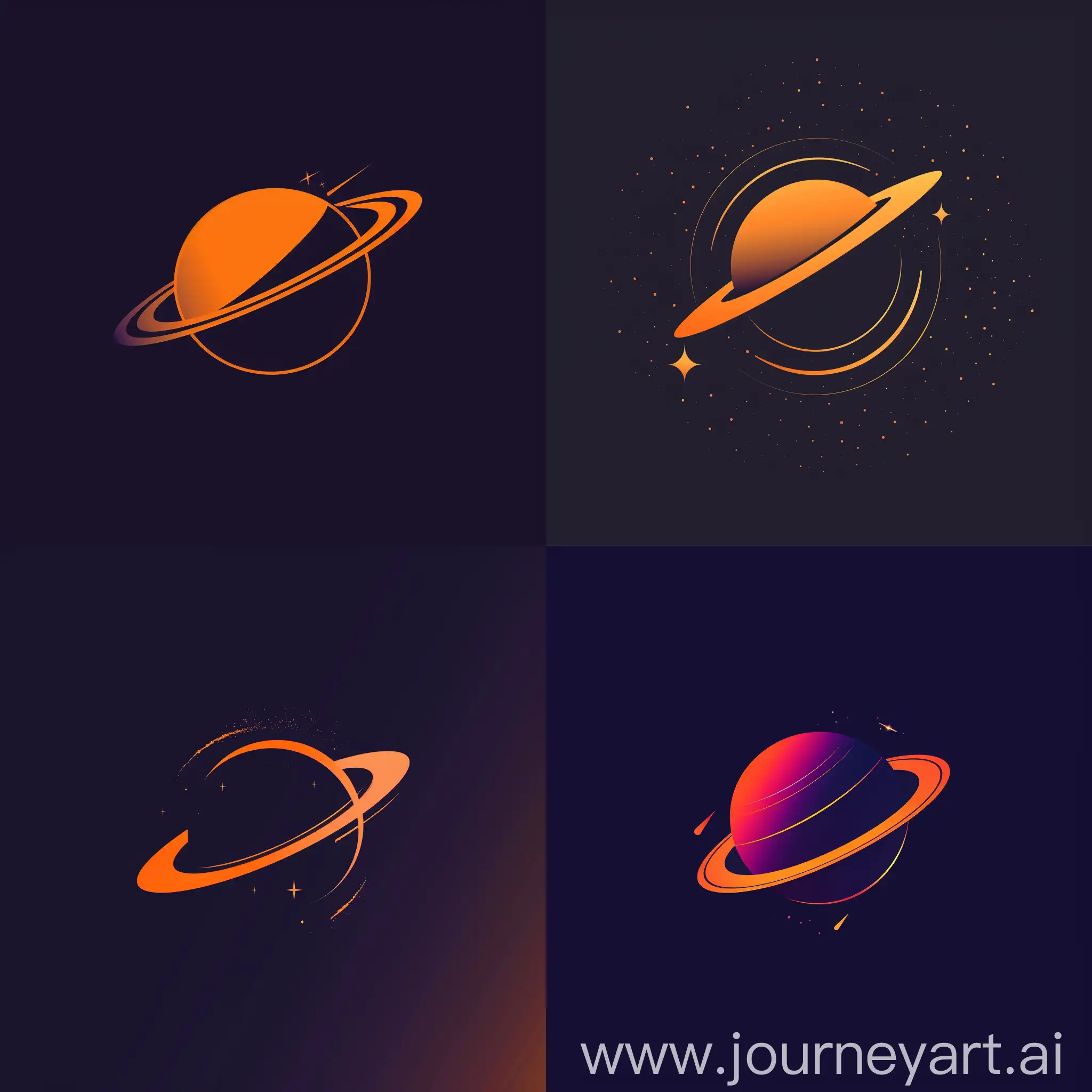 Minimalist-2D-Saturn-Logo-on-PurpleBlack-Cosmos-Background-with-Falling-Star