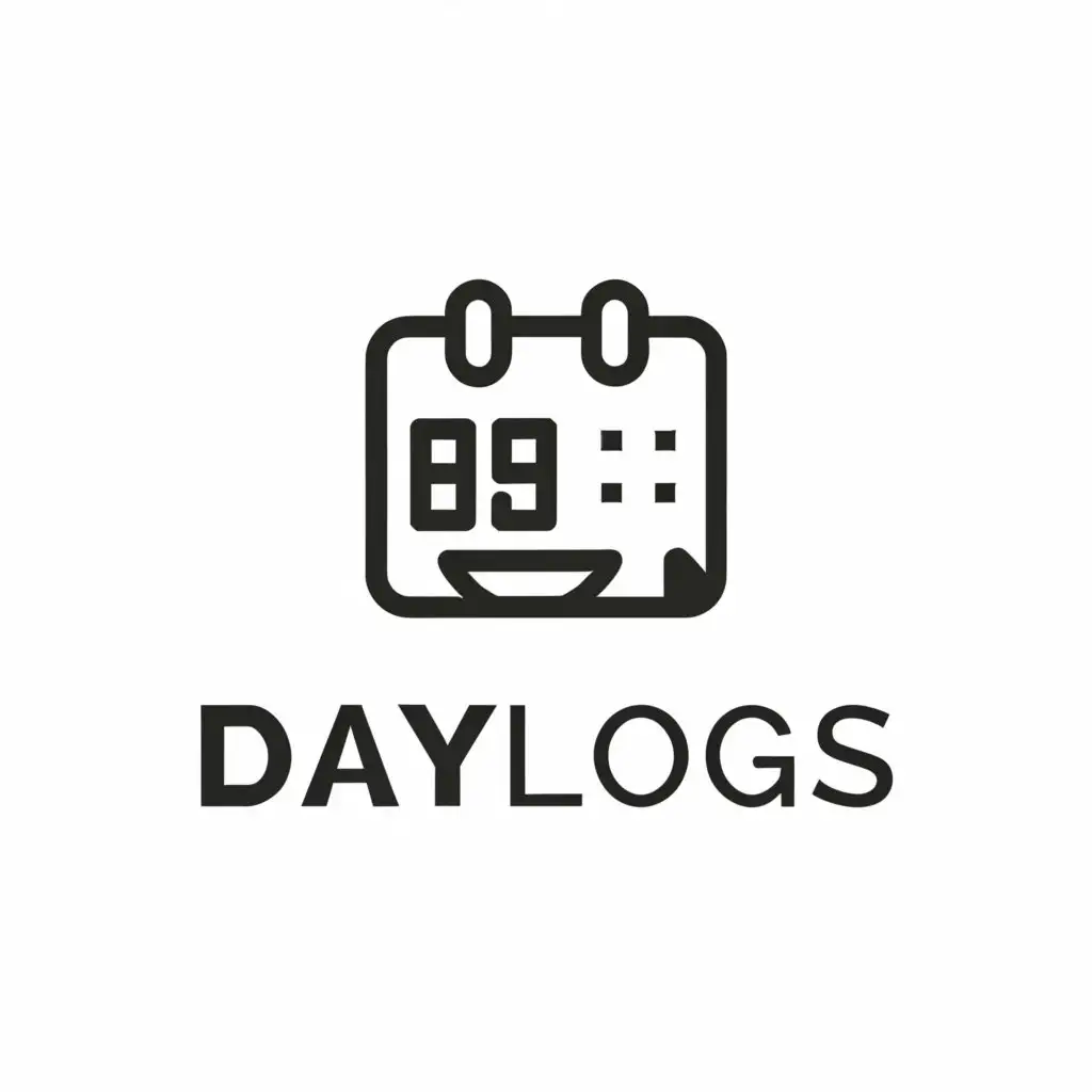 a logo design,with the text "DAYLOGS", main symbol:CALENDAR,Minimalistic,be used in Technology industry,clear background