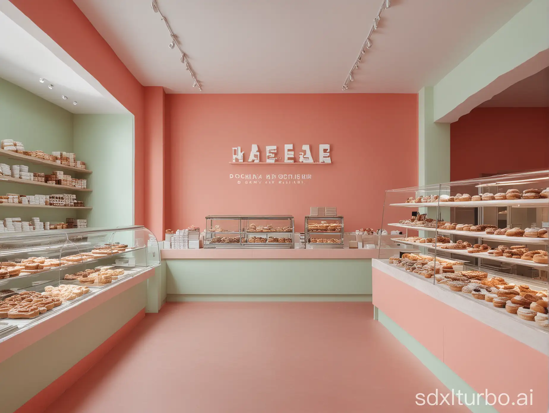 Minimalist-Bakery-and-Pastry-Shop-Spacious-Interior-in-Pale-Red-Pale-Green-and-White