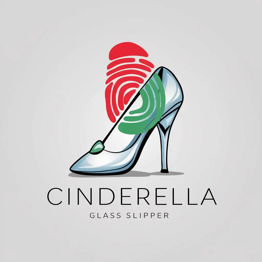 LOGO-Design-for-Cinderella-Plann-Crystal-Shoes-and-Red-Green-Thumbprint-Theme