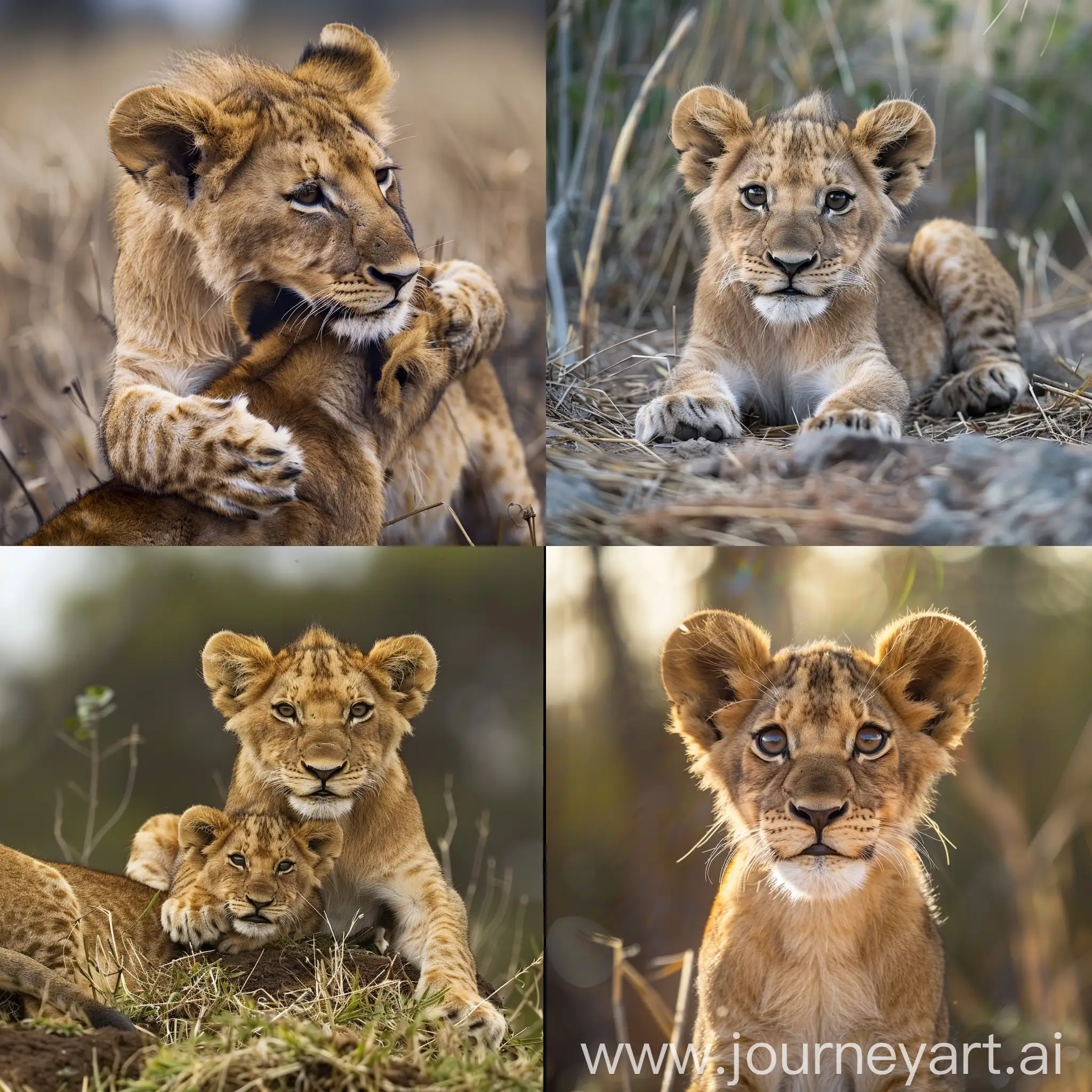 Playful-Lion-Cub-in-Natural-Habitat