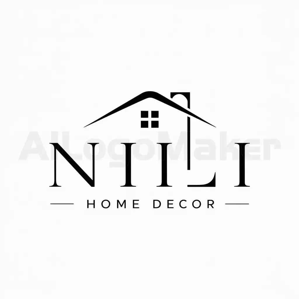 LOGO-Design-for-Nili-Home-Decor-Minimalistic-House-Symbol-on-Clear-Background