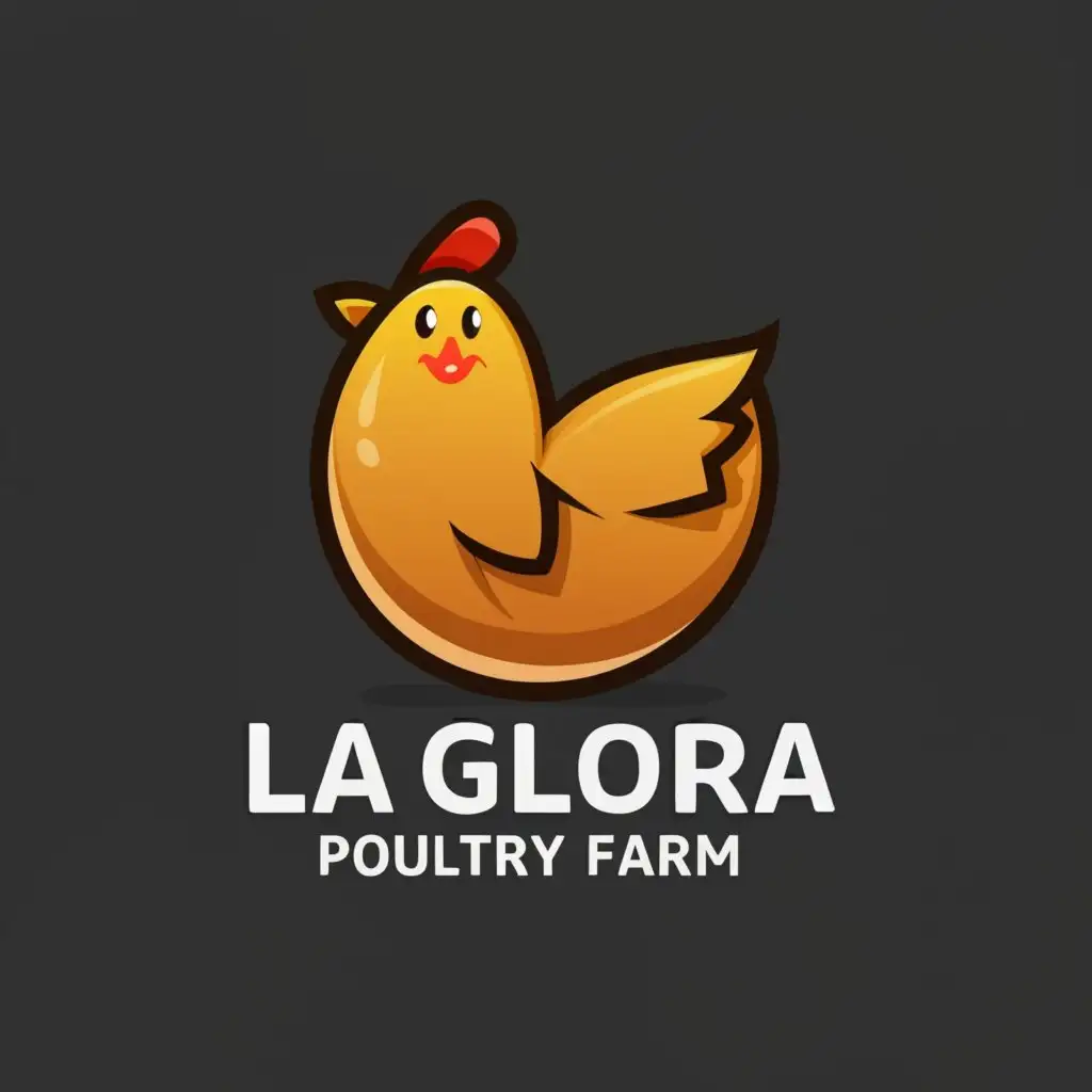 LOGO-Design-For-La-Gloria-Poultry-Farm-Vibrant-Typography-with-Chicken-Egg-Farm-Symbol
