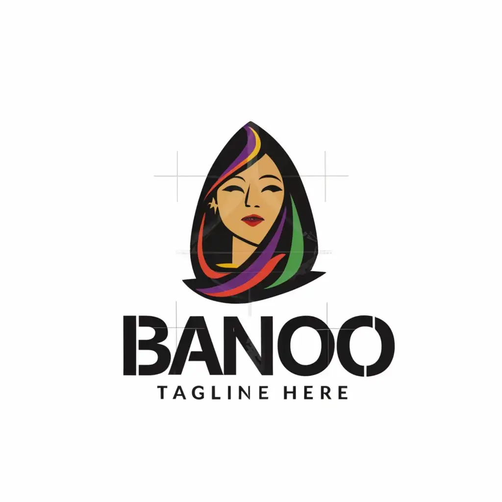 a logo design,with the text "Banoo", main symbol:Afghan women or girl,complex,be used in Retail industry,clear background
