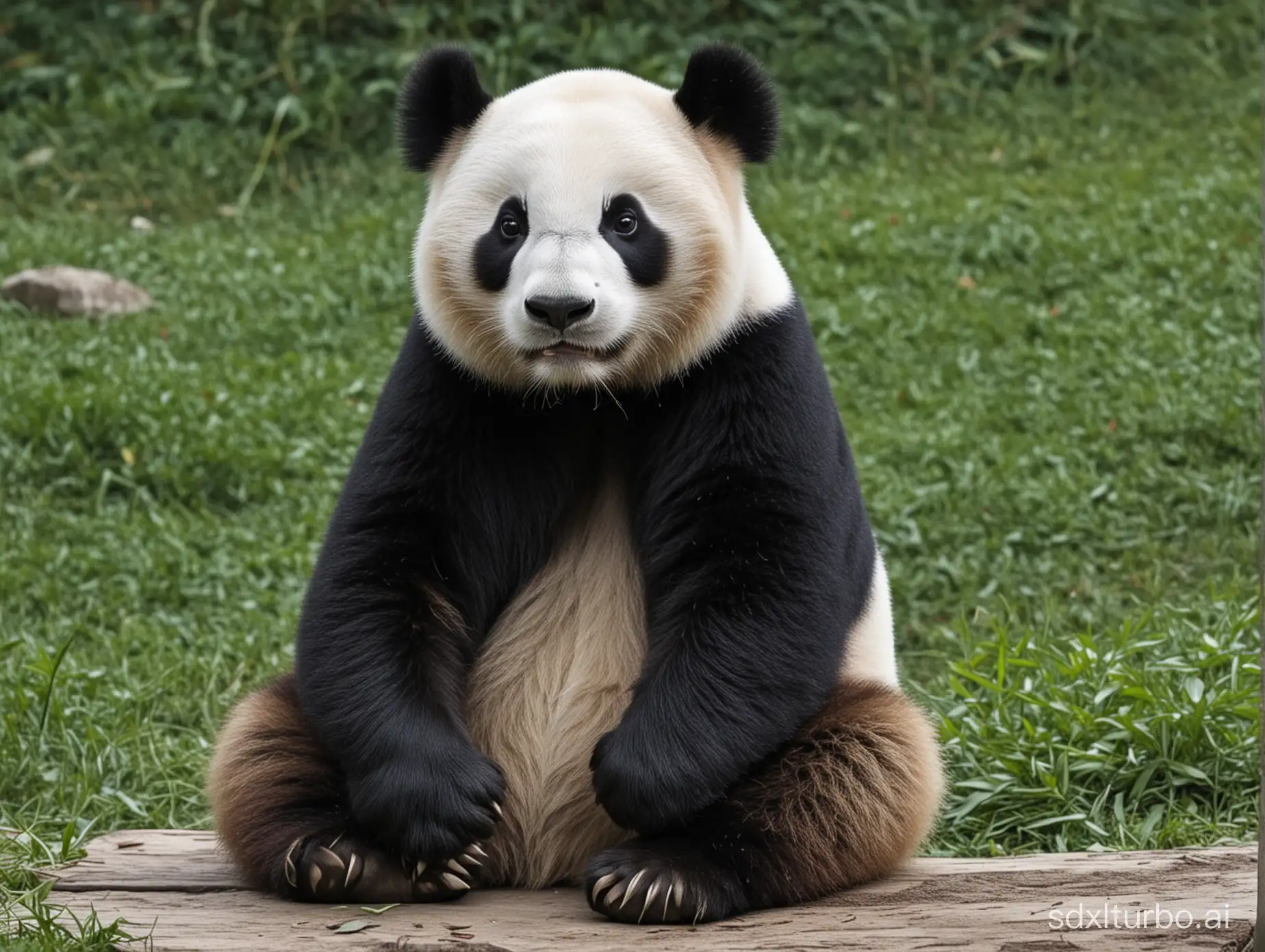 Adorable-Panda-Sitting-Comfortably-in-a-Bamboo-Grove