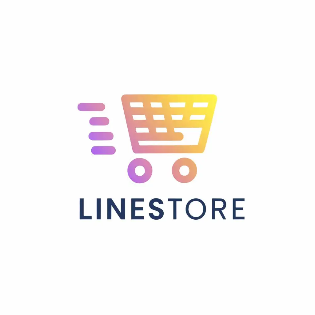 a logo design,with the text "Linestore", main symbol:shopping cart,Moderate,clear background