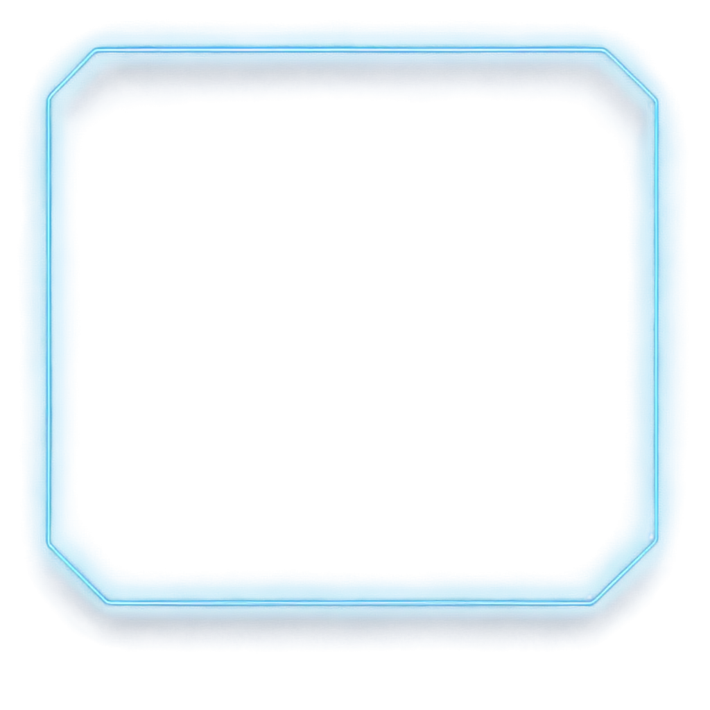 PNG-Image-Sleek-Rectangle-Border-with-SciFi-Style-Blue-Glowing-Parts
