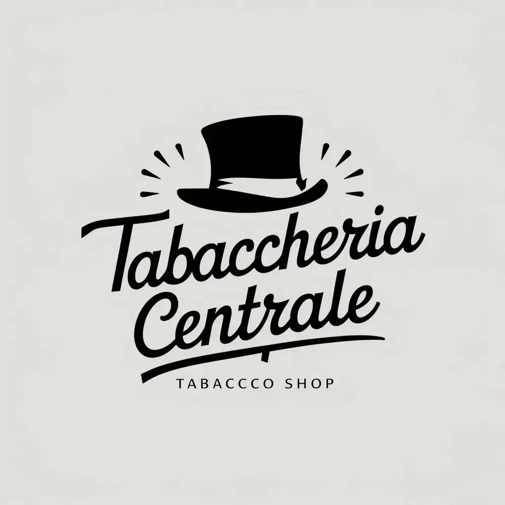 Graffiti-Style-Top-Hat-Logo-for-Tabaccheria-Centrale-Tobacco-Shop