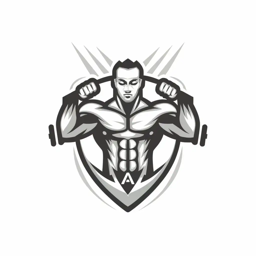 a logo design,with the text "Project Jax", main symbol:A bodybuilder,Moderate,clear background