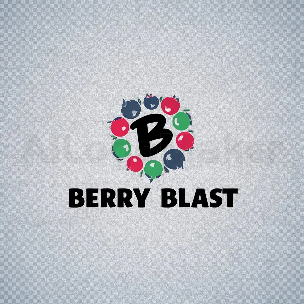 a logo design,with the text "Berry Blast", main symbol:Berry's,Minimalistic,be used in food industry,clear background