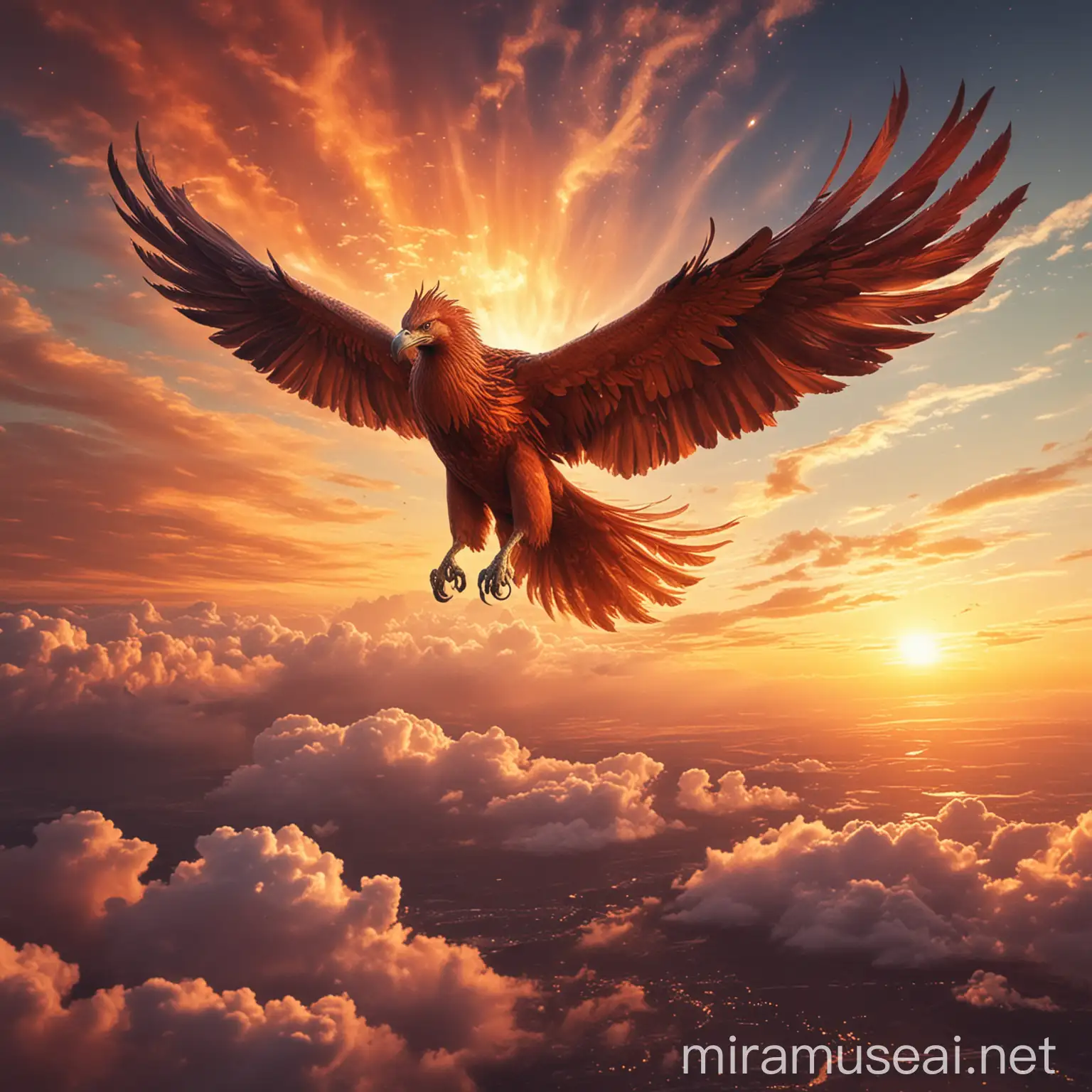 Majestic Phoenix Soaring Through the Skies