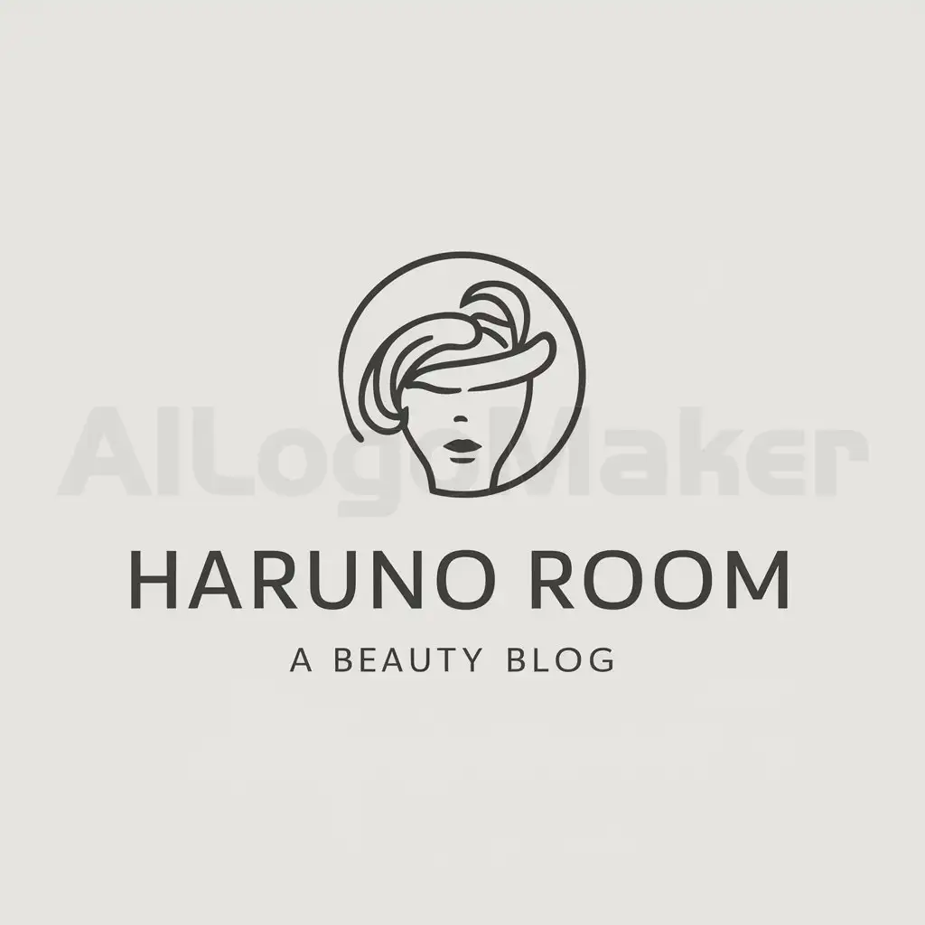 LOGO-Design-For-Haruno-Room-Blog-Elegant-Cosmetology-Symbol-on-Clear-Background