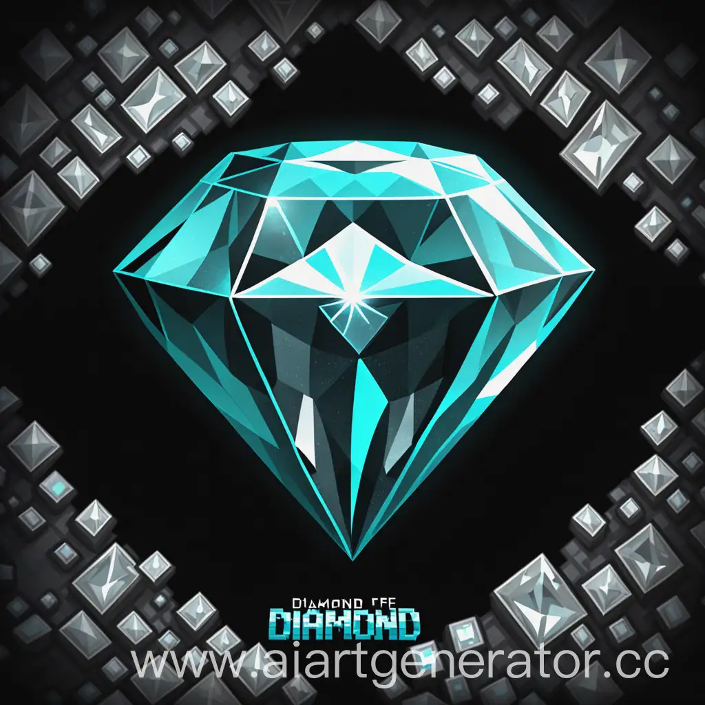 Minecraft-Diamond-Rap-Album-Cover-on-Black-Background