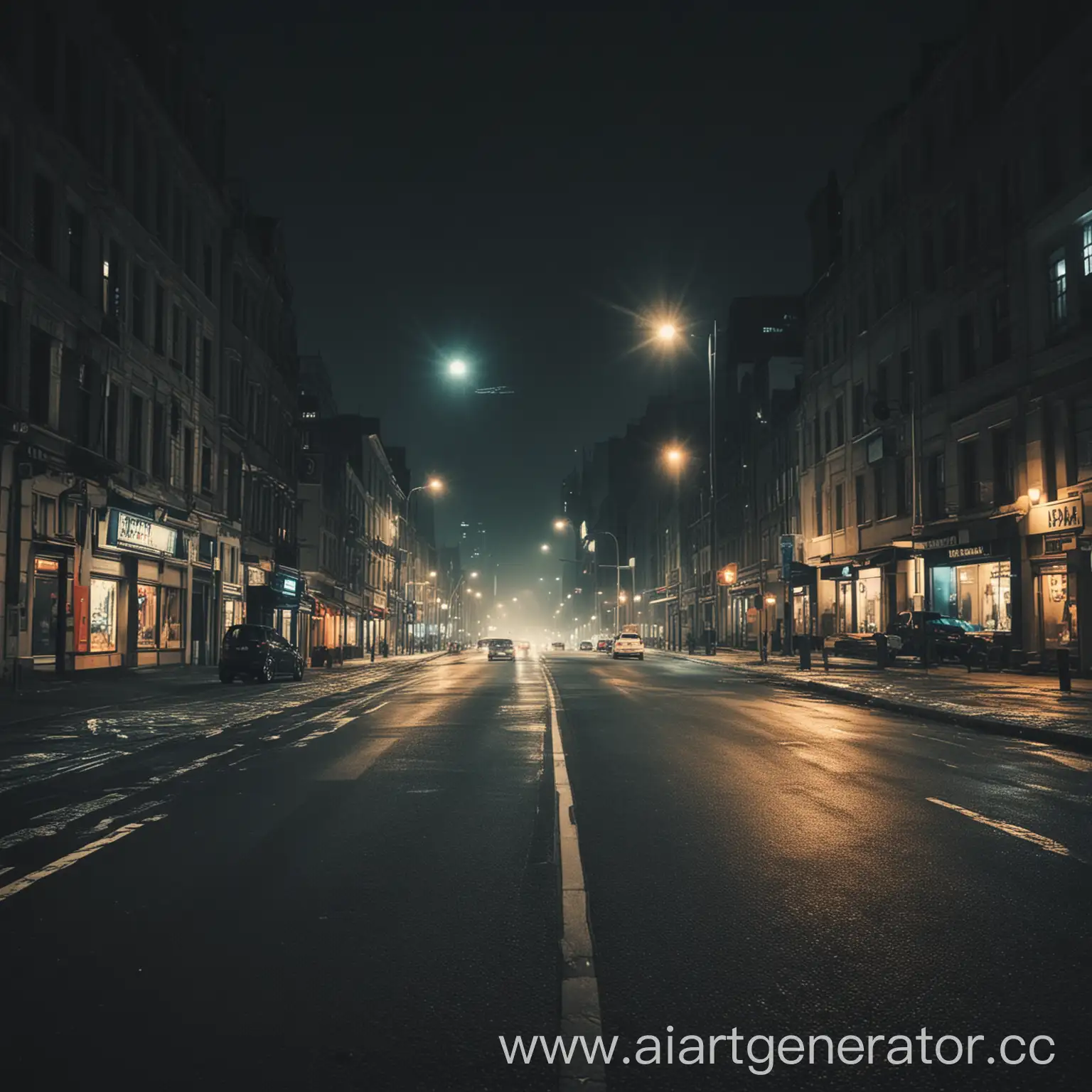 Night-City-Road-with-Illuminated-Skyscrapers