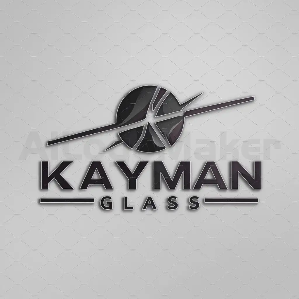 a logo design,with the text "Kayman Glass", main symbol:crack on the glass,Moderate,be used in Automotive industry,clear background