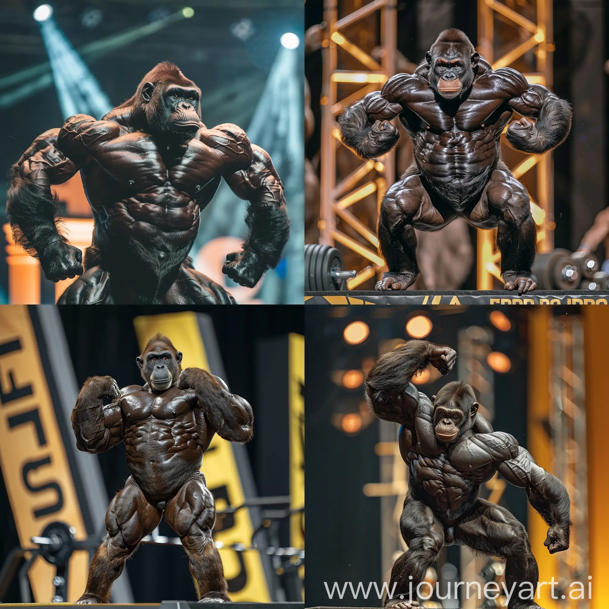 IFBB-Pro-Physique-Monkey-Ape-Posing-on-Olympia-Stage