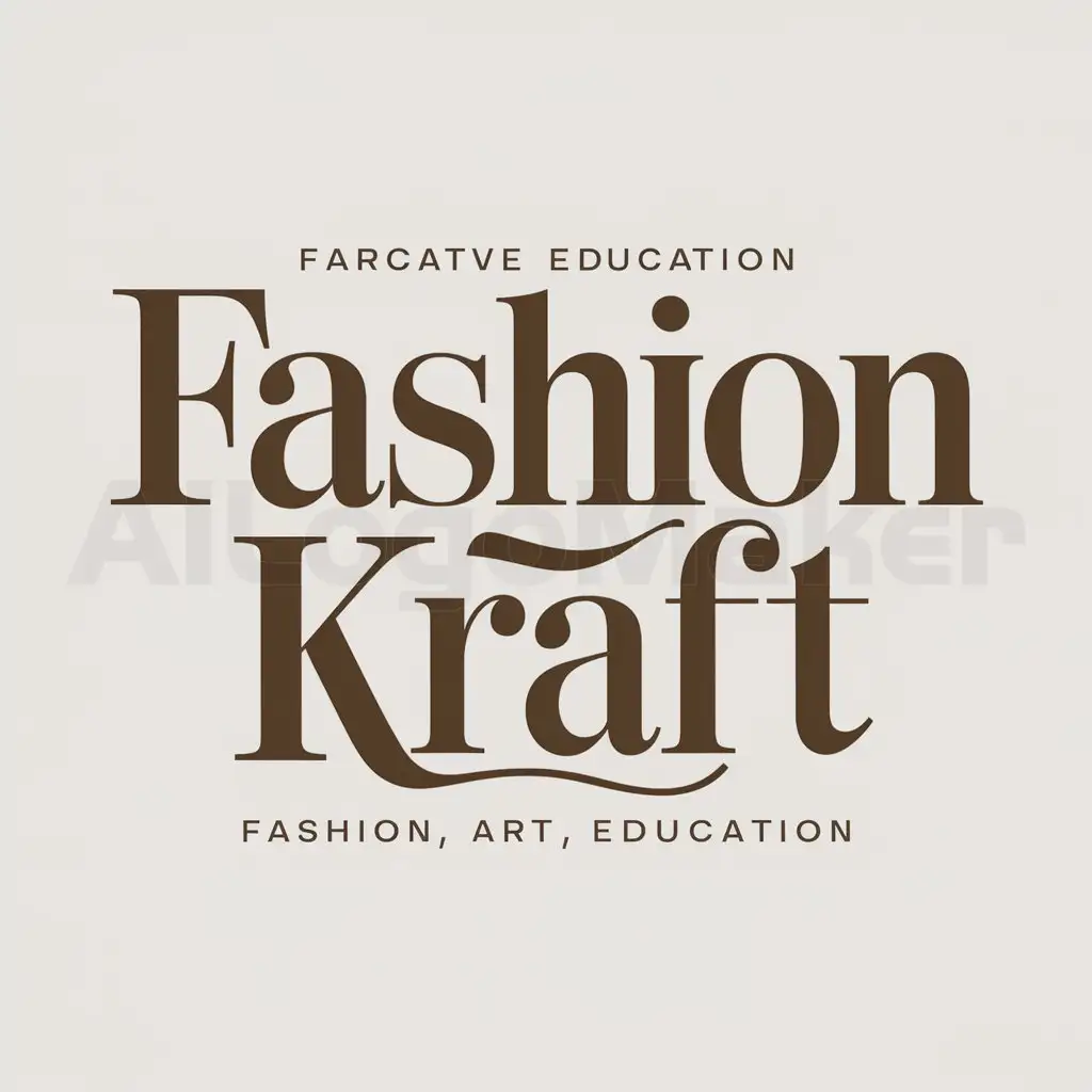 a logo design,with the text "Fashion Kraft", main symbol:typography,Moderate,be used in Education industry,clear background