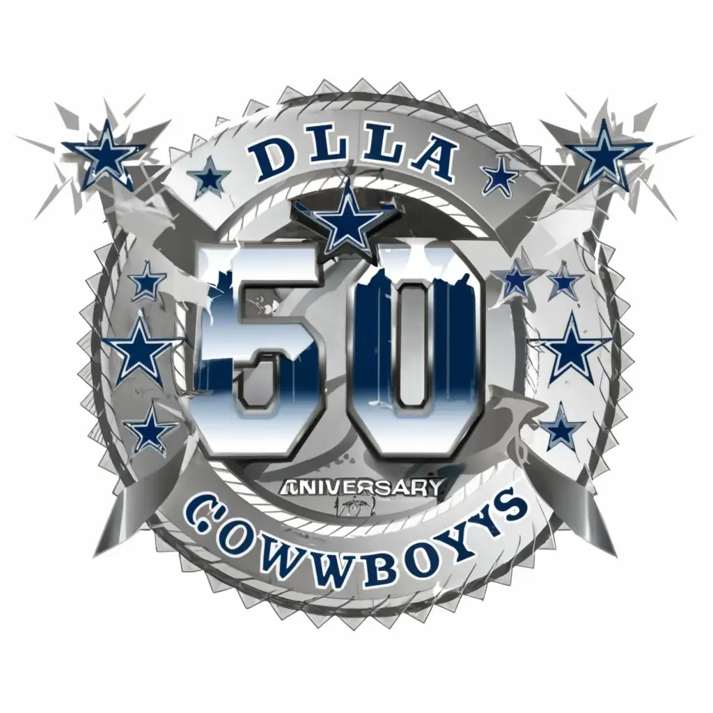 a logo design,with the text "Dallas Cowboys", main symbol:make team 60th Anniversary Patch,Moderate,be used in Others industry,clear background