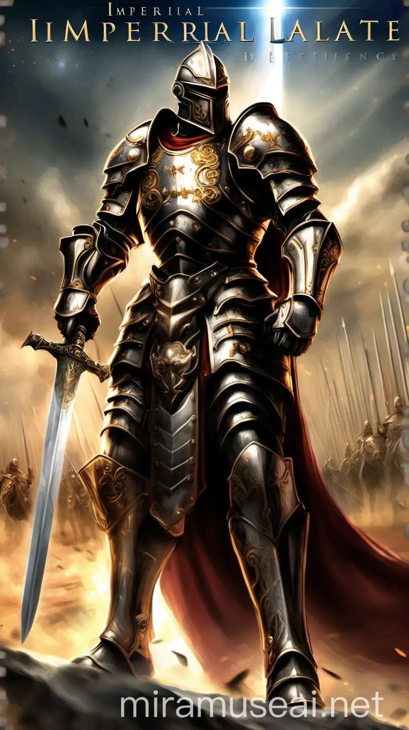 Imperial Legate:
Background: A vast battlefield with stars in the distance.
Subject: A stoic Imperial Legate in imposing battle armor, raising a sword and radiating confidence.
Style: Realistic with a touch of heroic flair.
Text:
Title: Imperial Legate
Ability Text: Commanding Presence: Boosts friendly unit morale in a duel, increasing combat effectiveness. (Stat) Morale +2 (from Ability)
