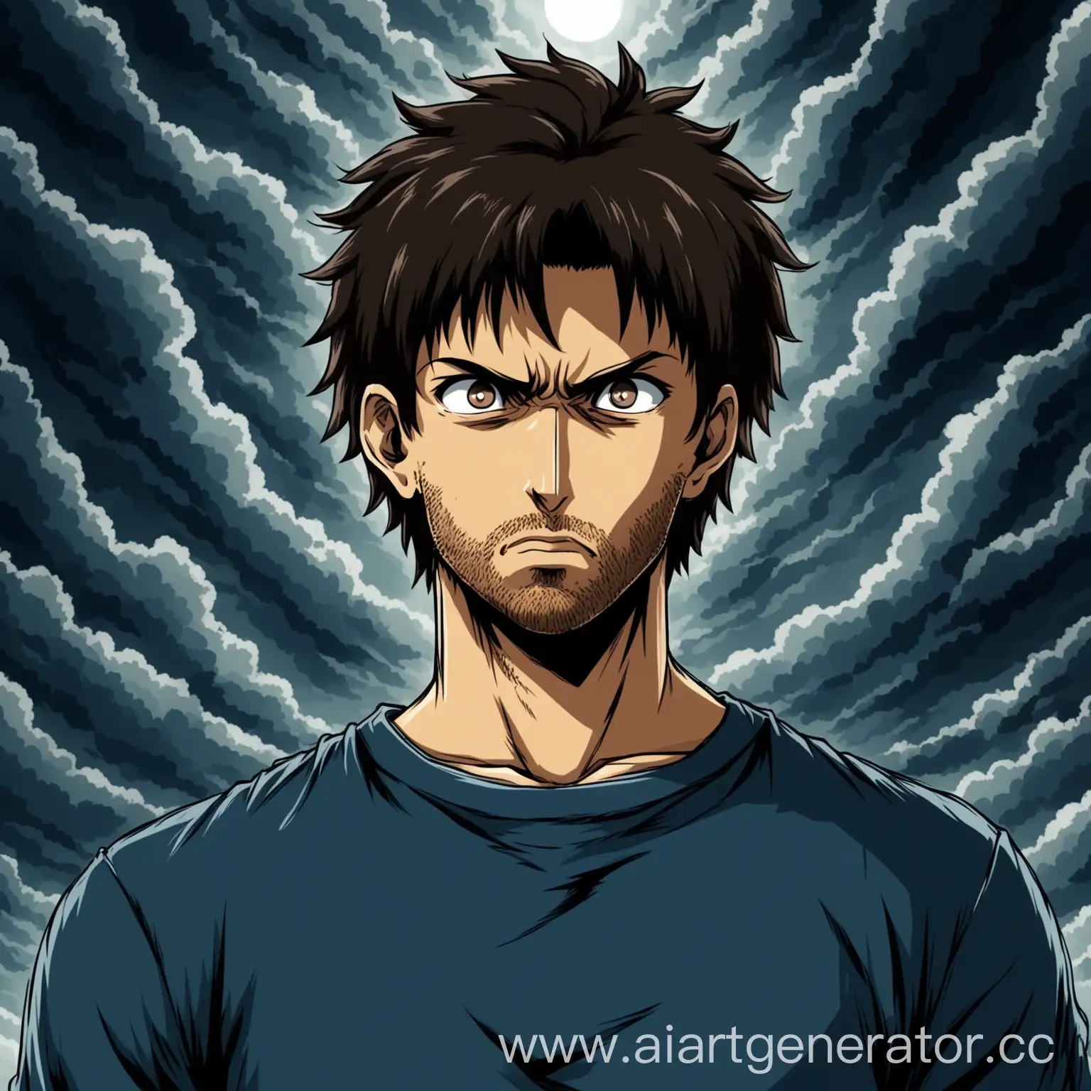 Anime-Style-Man-with-Blade-Fighting-Demons-Against-Cloudy-Background