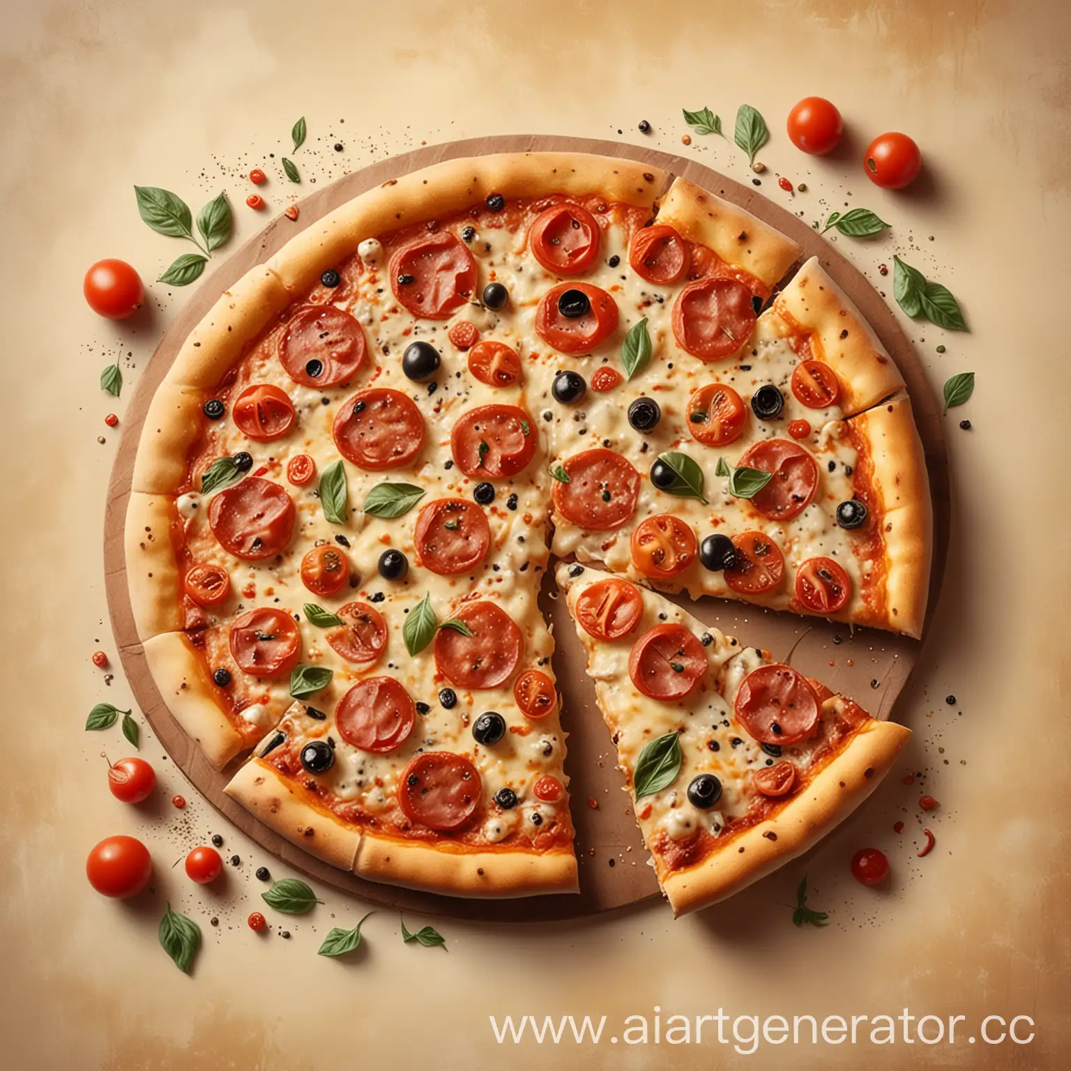 Delicious-Cheese-Pizza-with-Fresh-Tomatoes-on-Golden-Background