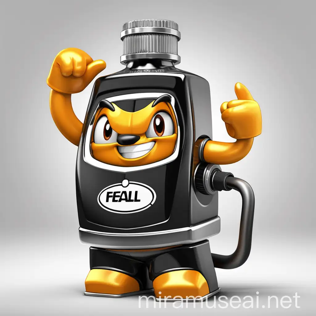 Vibrant Mascot Illustration for Engine Oil Branding