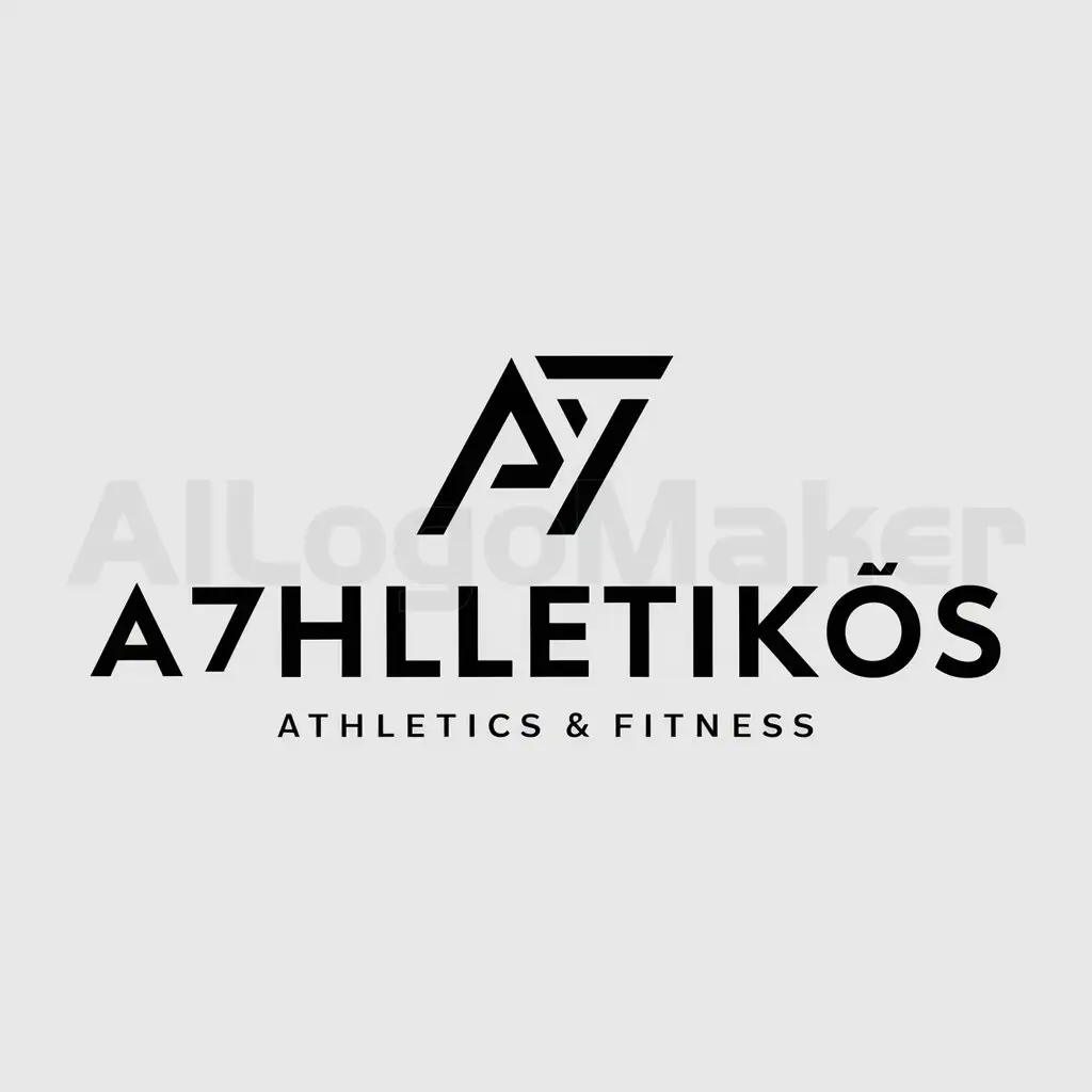 a logo design,with the text "A7hletikos", main symbol:A7hletikos,Minimalistic,be used in Sports Fitness industry,clear background