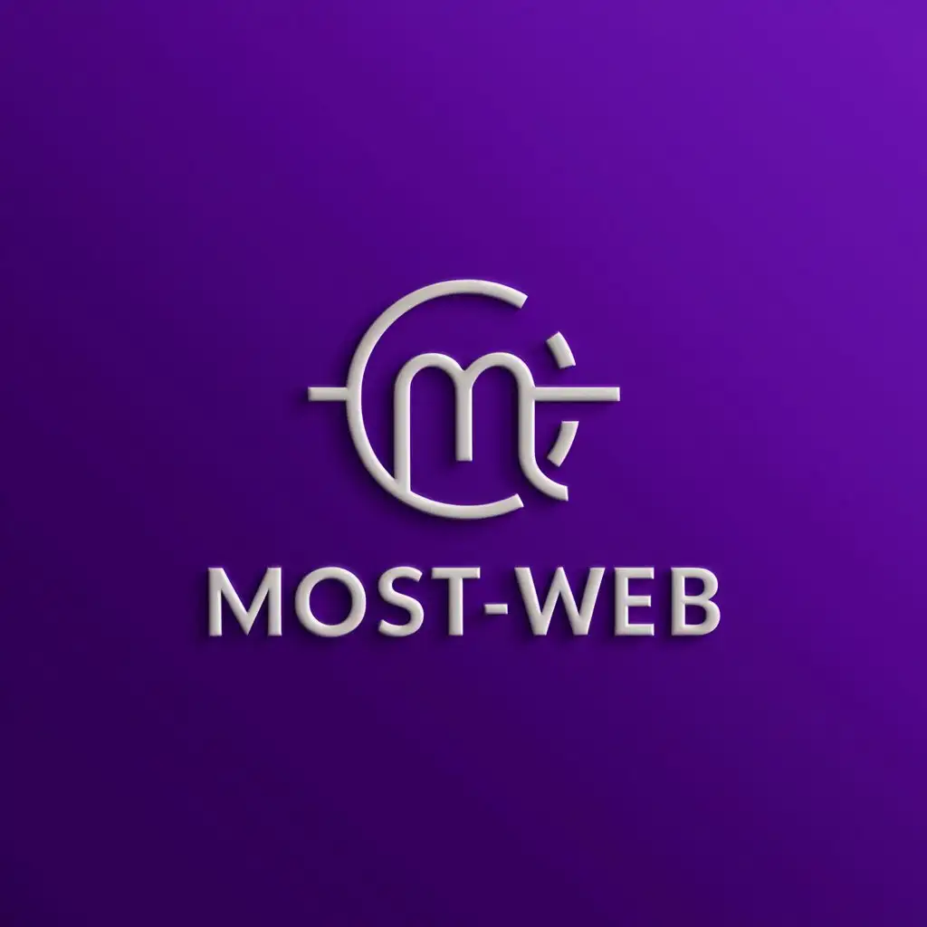 Можешь создать логотип для интернет магазина(Название - Most-web) в минималистичном стиле, используй фиолетовый цвет