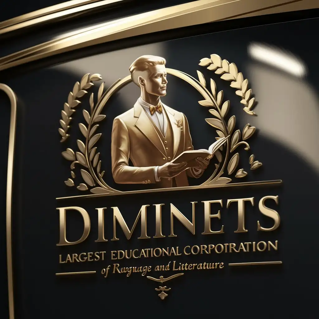 DIMINETS-Educational-Corporation-Logo-Featuring-Russian-Language-Teacher-and-Literary-Aesthetics