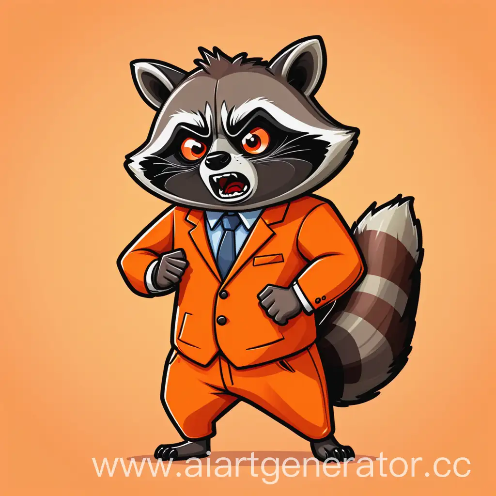 Furious-Raccoon-in-Vibrant-Cartoon-Style-Orange-Suit-Ideal-for-Telegram-Stickers