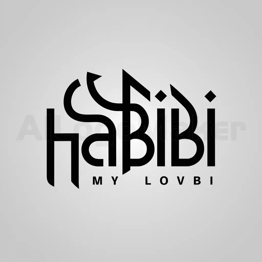 a logo design,with the text "habibi", main symbol:habibi,complex,clear background