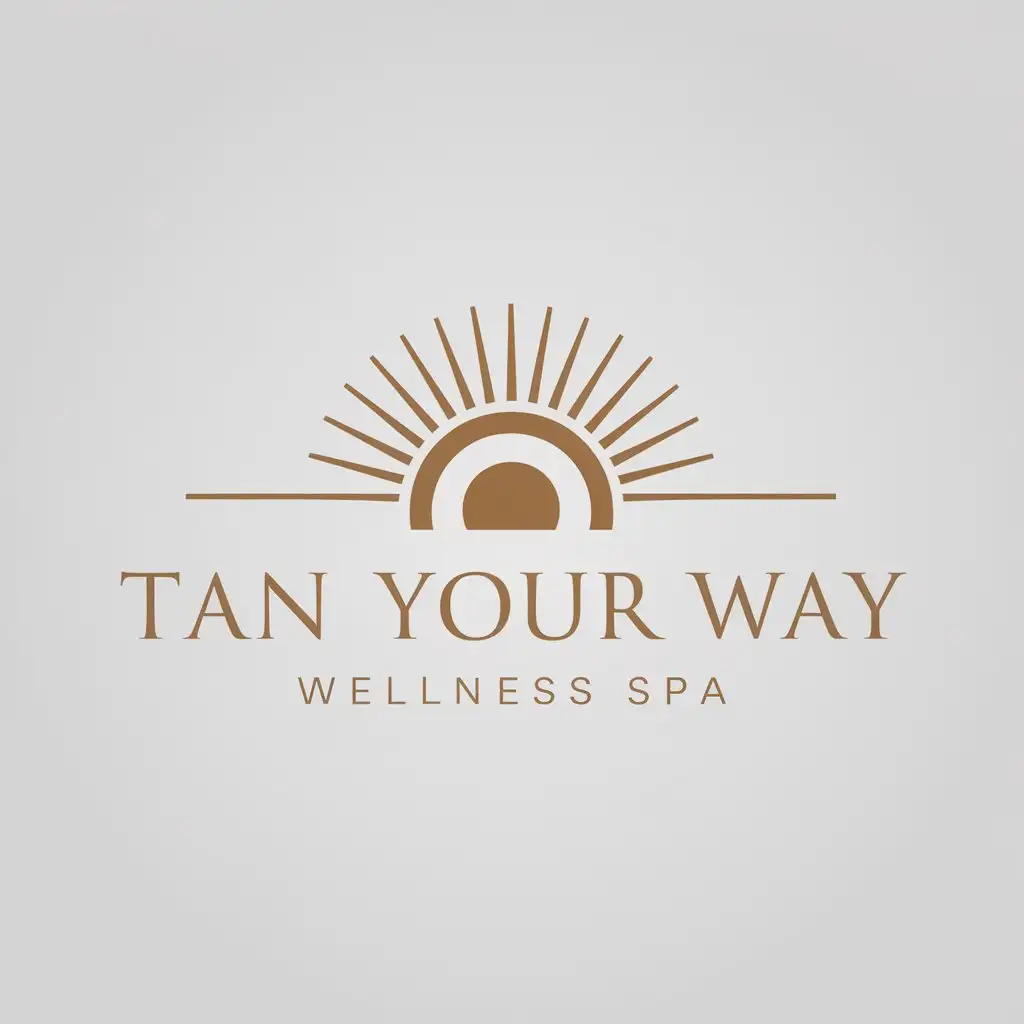 a logo design,with the text "Tan Your Way Wellness Spa", main symbol:create a professional logo that will serve as the identity of our brand to include our business name:  Tan Your Way Wellness Spa. Key requirements:- The logo should reflect a professional tone, considering it's for a brand identity. It needs to communicate reliability, credibility and expertise.- Please note that we do not have specific colors in mind for the logo. Feel free to suggest a color scheme that aligns with a professional image.- The design should be versatile and adaptable for use across different mediums, such as print, digital, and social media.,complex,be used in Spa industry,clear background