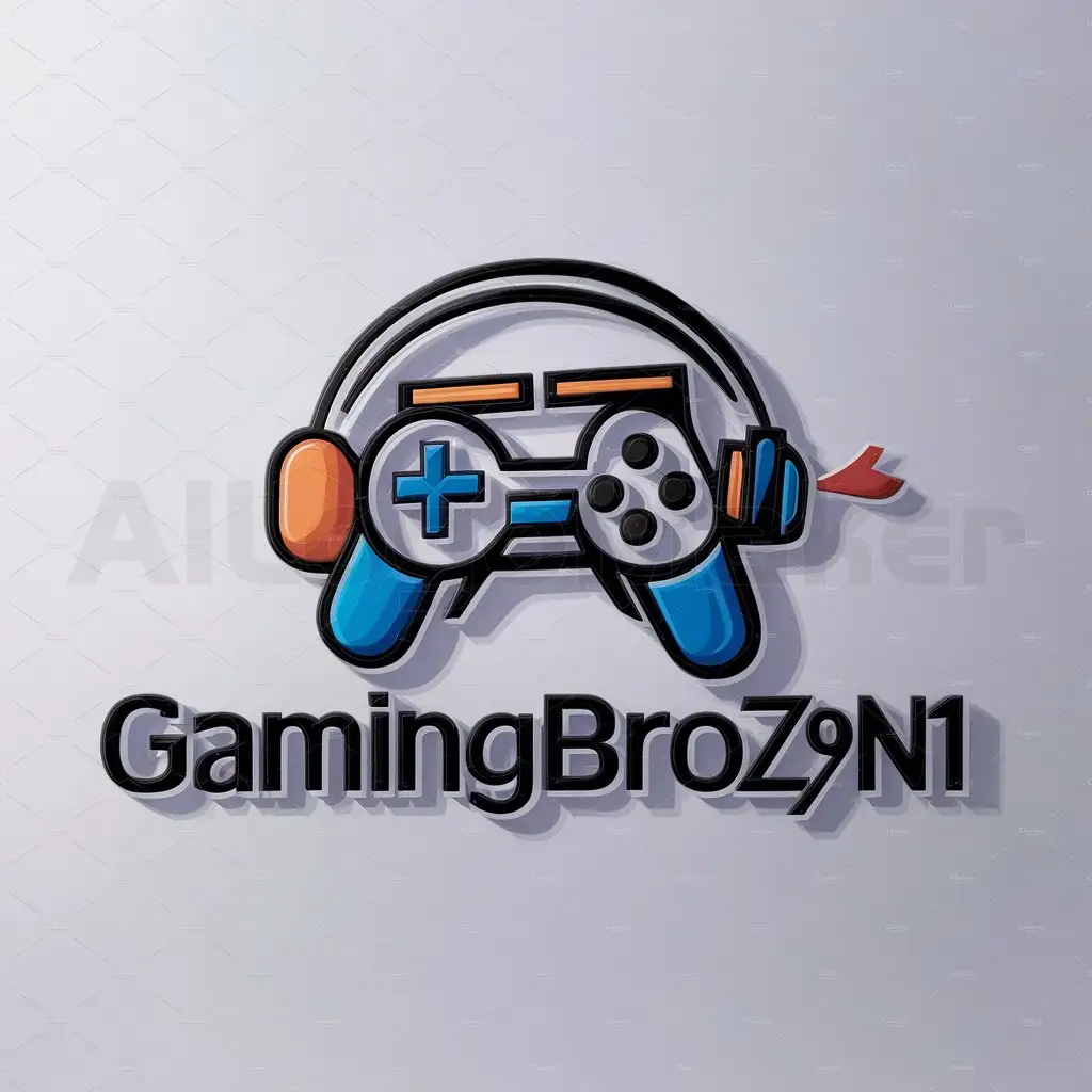 a logo design,with the text "GamingBroz9n1", main symbol:something to do with video games, maybe a video game controller, keyboard, mouse, and headset,Moderate,be used in Entertainment industry,clear background