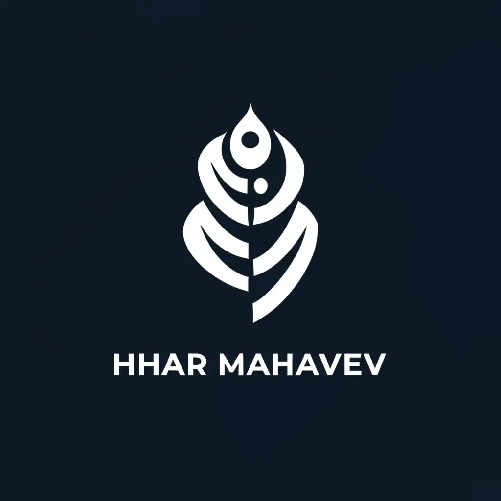 a logo design,with the text "Har Har Mahadev", main symbol:Lines representing Lord Shiva in Hinduism,Minimalistic,be used in Construction industry,clear background